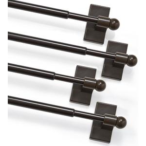 Deconovo Magnetic Curtain Rods for Appliances & Doors, 4Pack Adjustable 9-16 Inch, NoDrill Stainless Steel Rods, Powerful Magnet, Ideal for French Doors, Laundry & Office (Coco)
