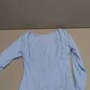 SUUKSESS Women Backless Going Out Tops Double Lined Open Back Basic Long Sleeve (Small, Sky Blue)