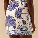 Womens Wrap Mini Skirt Boho Floral Printed Knot Side High Waist A Line Casual Summer Beach Short Skirt (L)
