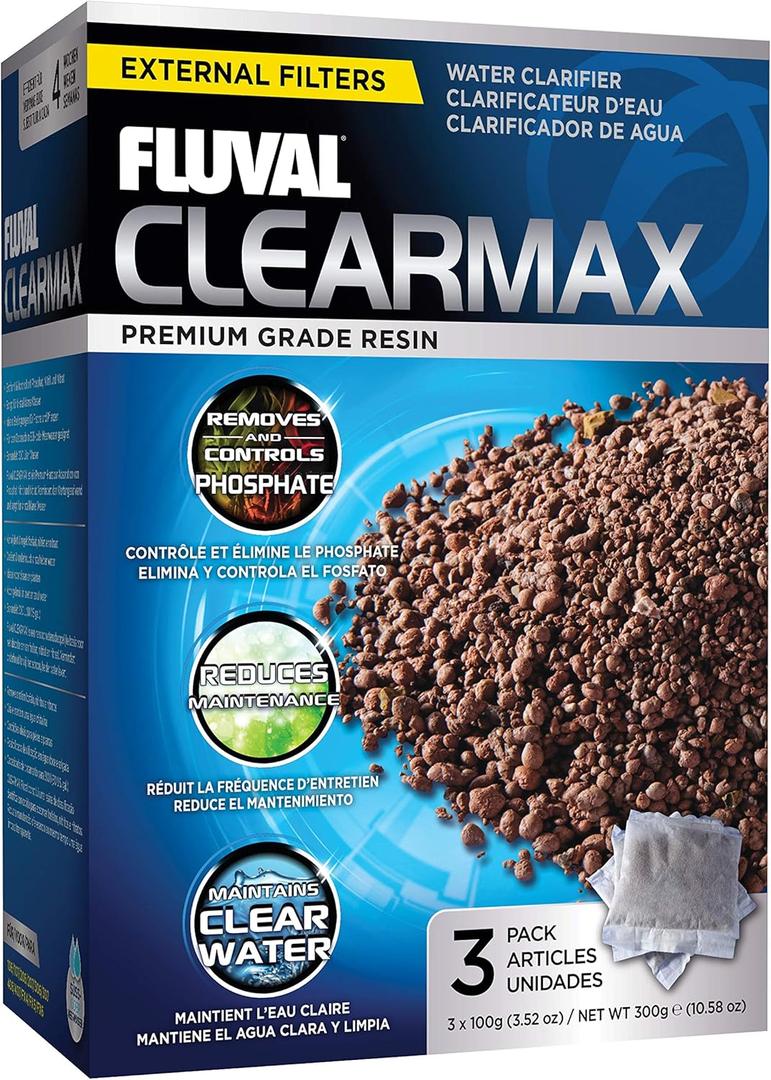 Fluval ClearMax Phosphate Remover, Chemical Filter Media for Aquariums, 100-gram Nylon Bags, 3-Pack, A1348, All Breed Sizes (3.52 oz)