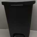 Glad 13 Gallon Trash Can | Plastic Kitchen Waste Bin with Odor Protection of Lid | Hands Free with Step On Foot Pedal and Garbage Bag Rings, Black