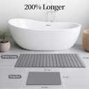 THMINS Long Stone Bath Mat, Roll Out Stone Bath Runner, Foldable Bathroom Diatomaceous Earth Runner Mat Rugs 47x16 inch, Super Absorbent, Quick-Drying, Non-Slip, Space-Saving, Easy to Clean, 47.2x15.4''
