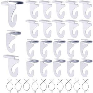 OALEN 20 Drop Ceiling Hooks for Classrooms & Offices, White Heavy Duty Ceiling Hooks for Hanging Plants & Decorations, Metal T-Bar Hooks for Suspended Drop Ceiling Tiles