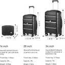 Somago 3 Pieces Luggage Set(14/20/24) PP Lightweight 4 Double 360 Degrees Mute Spinner Wheels Suitcase with TSA Lock & YKK Zipper (Classic Black)