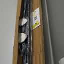 Tension Curtain Rod 51-165 Inch, Extra Long Curtain Rod No Drilling for Window or Bathroom, Outdoor Curtain Rods for Patio, Easy to Install, Never Rust, Rod Diameter 1.26 Inches-Black