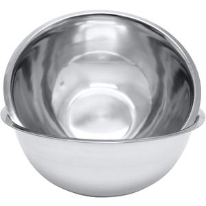 8 Quart, Set of 2, Mixing Bowls, Stainless Steel, Professional Chef, Commercial Kitchen, 13.25 Inches Diameter, Flat Base