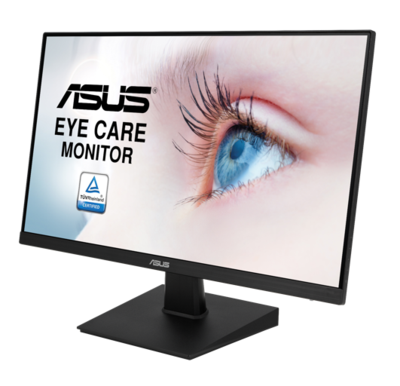 ASUS 24” 1080P Monitor (VA27EQSB) - Full HD, IPS, 75Hz, Adaptive-Sync, Speakers, Eye Care, Low Blue Light, Flicker Free, DisplayPort, HDMI, USB Hub, D-Sub, Frameless, Wall Mountable, Height Adjustable, 24 Inch Monitor