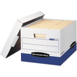 Bankers Box 12-Pack R-Kive Heavy Duty File Storage Boxes with Lids, FastFold Assembly, Letter/Legal, (07243)