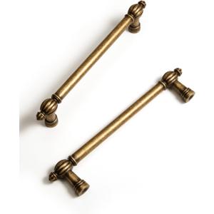 Antique Brass Zinc Alloy Cabinet Pulls - 5"(128mm) Hole Center Classic Vintage Drawer Handles,Kitchen Cupboard Bathroom Dresser Cabinet Hardware Handles