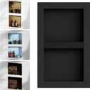 16'' x 26'' Shower Niche Insert Tile Ready, Recessed Niche for Shower Wall, Built-in Double Waterproof Shelf for Bathroom Storage, Matte Black