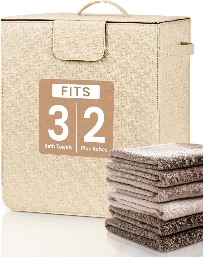 Towel Warmer Bucket - 36L Hot Towel Warmer for Bathroom & Home Spa, Fits 3 Oversized 40"x70" Towels/Bathrobes/Blankets, Auto Shut Off & Adjustable Timer (Upright- Geometric Weave Style)