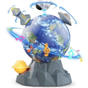 Magnetic Rotating Space Toy Musical Ball with Soft Ambient Light 360 Spinning Rocket, Astronaut & Spacecraft Playset Educational STEM Toy & Ideal Christmas or Birthday Gift for Kids Ages 310