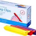 Keenpioneer Bag Sealing Clips for Food and Snack Storage, Decorating/Icing Bag Sealing Clips, 4inch, 12-Piece, 4-Color (Medium (Pack of 12))