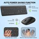 Wireless Keyboard and Mouse Combo, Full Size Silent Ergonomic Keyboard and Mouse, Long Battery Life, Optical Mouse, 2.4G Lag-Free Cordless Mice Keyboard for Computer, Mac, Laptop, PC, Window(2 Pack)