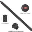 Metal Wall Mount Power Strip, 16 Outlets, 3 FT SJT 3/C 14AWG Power Cord, 15A 125V 1875W, Black