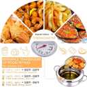 cuomaop Deep Fryer Pot, 304 Stainless Steel Japanese Frying Pot with Oil Drain, Temperature Control and Lid, Tempura Deep Fryer Pot for Kitchen Stove/Induction Cooker French Fries Fryer Chicken 9.4"