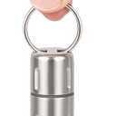 Titanium Large Size Keychain Pill Holder Pill Container with Carabiner Pill Case, Portable Pill Case for Purse, Backpack, Keyring Watertight Travel Pill Container for Medicine (Silver)