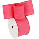 MAYREEL Hot Pink Burlap Wired Ribbon 2.5 Inch Pink Wire Ribbon for Gift Wrapping Wreaths Mother's Day Bows Home Decor Christmas Wedding Crafting DIY Projects 10 Yards