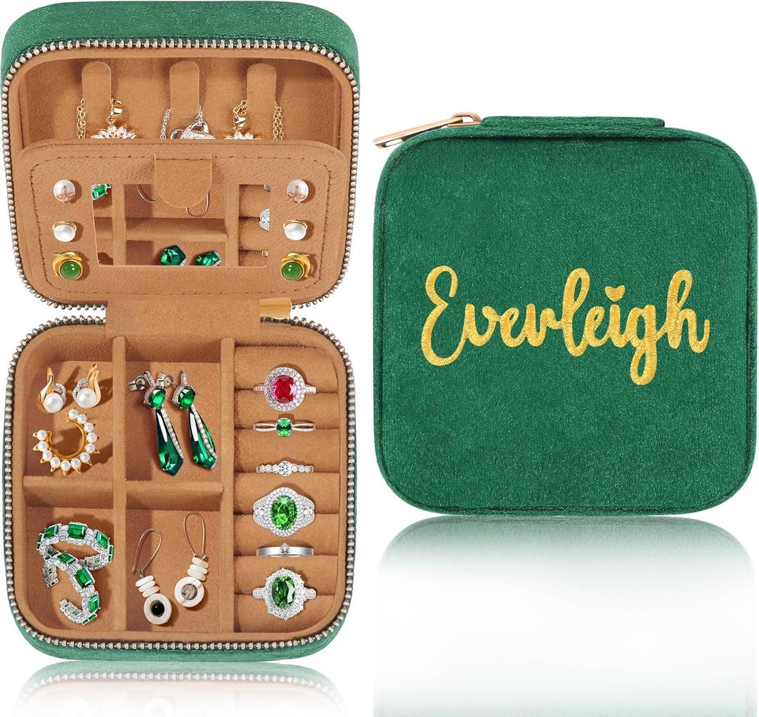 JSTUMB Everleigh Personalized Gift for Girls - Small Jewelry Organizer for Women's 18th Birthday