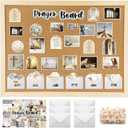 Prayer Board Supplies Kit - 109 Pcs Minimalist Bible Verse Jesus Christian Scripture Bulletin Decorations Decor Request Cards Push Pins Envelopes Gift Set for Office Classroom School Church