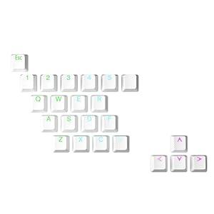 HK GAMING Rubber Backlit Doublesht Keycap Set | OEM Profile for Mechanical Keyboard (23 Keys, Cararra White)