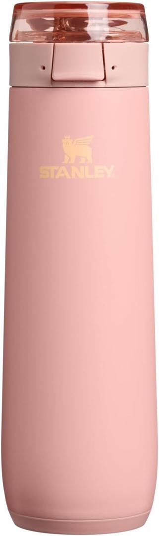 STANLEY Flowstate Spring Bottle | Leakproof Water Bottle with Carry Strap & Flip-Top Locking Lid | Insulated Stainless Steel | Fits Most Cup Holders | BPA-Free | 20 oz | Peach Rose
