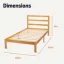 Amazon Basics Twin Bed Frame with Headboard, Solid Pine Wood with Bed Slats, Twin, Walnut