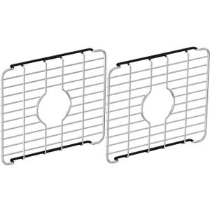 2 Pack 304 Stainless Steel Sink Protector Rack, Sink Tray Fits 10.75" x 12.4" Sinks, Center Drain Hole Required, Rust-Resistant Grid for Kitchen Sink Bottom, Drainage Support, Scratch Prevention