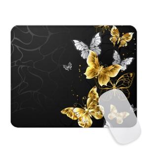 Hokafenle Mouse Pad, Gold Butterfly Mouse Pad, Cute Mouse Pads with Design, Square Mouse Mat Waterproof Non-Slip Rubber Base Mousepad for Office Laptop