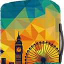 FIRST WAY Luggage Cover Protector - Anti-Scratch Suitcase Cover for Travel - Protects Against Dirt and Wear, Fits 18"-22" Luggage Modern City