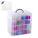 VTG Bead Organizer Box, 112 Pcs Small Organizers, 3-Tier Bead Storage Containers Portable Organizer and Storage Box Stackable Plastic Cases for Bracelet Making DIY Jewelry Nail Charms