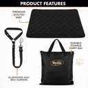 Half Hammock Dog Seat Cover for Back Seat - Waterproof Half Backseat Dog Cover, Space Saving Split Seat Design, Universal Fit & Heavy Duty Pet Restraint