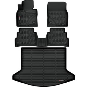 Floor Mats & Cargo Liner Compatible with Mazda CX-5 2017-2025 Cargo Mat, Full Set All Weather Protection 1st, 2nd Row Car Liners & Trunk Mat, Black