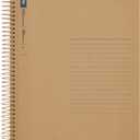 Maruman Spiral Note Basic Lined Notebook- B5, 9.92" x 7.44", 150 Sheets / 300 Pages, 6.5mm Narrow Ruled Journal, Perforated Pages & Wire-Bound to Lay Flat, Sturdy Kraft Cover, Made in Japan