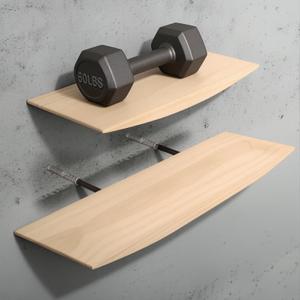 Floating Shelves for Concrete Wall: Solid Wood Shelf 15.75 and 23.6 inch with Heavy Duty Hidden Bracket for Display Books Plants Vinyl Ceramics Collectibles (Finished Solid Pine), 15.8x7.09x0.98.inch and 23.6x7.09x0.98inch