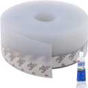 Weather Stripping Door Seal, 32 FT Door Draft Stopper Adhesive Silicone Seal Strips Ideal for Doors, Windows, Shower Glass (45mm) (Lucent)