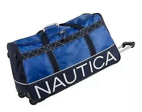 Nautica Wheeled Duffle Travel 30 Inch Large Rolling Lightweight Luggage Bags, Cobalt Blue