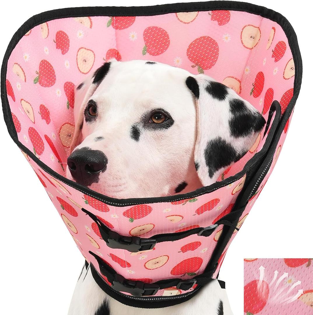 Avont 2026 Upgraded Dog Recovery Collar, Breathable Mesh Elizabethan Collar Soft Dog Cone Alternative After Surgery to Stop Licking, Foldable/Adjustable/Secure-Fit for Medium Dogs, Apple (M)