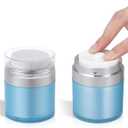ASEVAT 1 oz Airless Pump Jar (2 Pack) Refillable Vacuum Cosmetic Container for Cream, Lotion & Moisturizer Leak-Proof Travel Size Dispenser, TSA Approved Keeps Skincare Fresh & Oxidation-Free