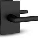 Mega Handles Glamor Passage Lever, Door Handle Set for Hallway, Closet and Bathroom, Reversible Heavy Duty Door Levers, Fits All Standard Door Sizes, Screws Included - Matte Black (1 Pack)