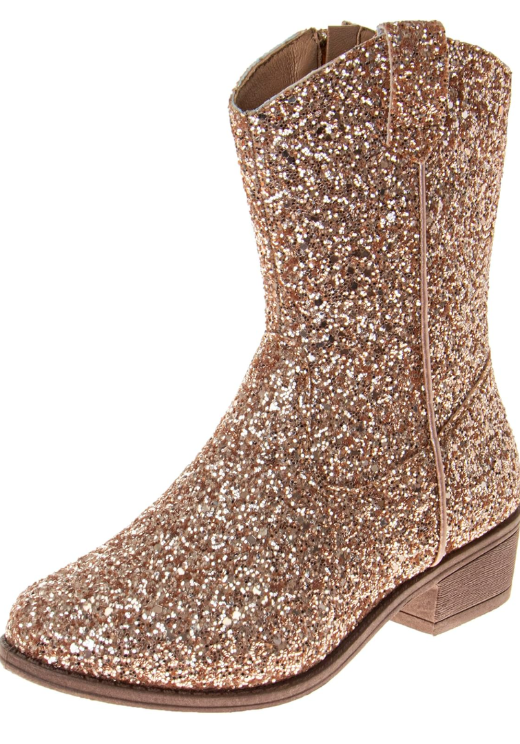Josmo Glitter Girls Cowgirl Boots Mid Calf Boots Girl Cowboy Boots Size Little Kids/Big Kids 12