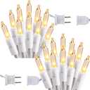 Brizled Christmas Lights, 600 Count 139.2ft Incandescent Mini Lights, Connectable 120V UL Certified for Xmas Wedding Bedroom Porch Decor, White Wire, Warm White