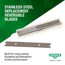 Unger Commercial 100 Replacement Stainless Steel Blades  Case of 10 Dispensers (10 Blades Each), 4-Inch High-Performance, Heavy Duty Blades for Professional Scrapers, RB100