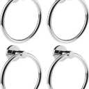 SetSail Towel Holder for Bathroom Wall 4 Packs Towel Ring Stainless Steel Heavy Duty Hand Towel Hanger for Bathroom Screw-in, Mirror Silver