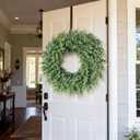 24" Real Touch Artificial Eucalyptus Wreath for Front Door - Fake Greenery Wreath with Realistic Feel, Faux Plant Wreath for Front Door Wall Windows Farmhouse Home Decor