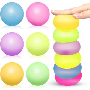 6 Pack Squishy Stress Balls Fidget Toys for Adults Kids, Sensory Stress Cube Anxiety Stress Relief Toy with Thick Substance, Slow Rising Calming Toys Stretchy for Classroom, Malt Sugar Ball