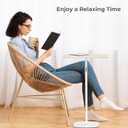 Portable Laptop Floor Stand, Bedside/Sofa Table with Height Adjustable 18''~48'', Sleek Wooden Lectern Standing Desk Mobile Podium for Home, Office, School, White