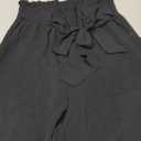 IWOLLENCE Women's Wide Leg Pants with Pockets High Waist Adjustable Knot Loose Casual Trousers Business Work Casual Pants (01 Pitch-black) XS