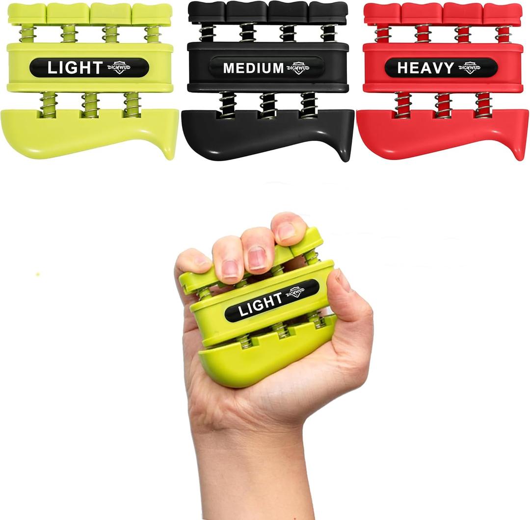 Grip Strength Trainer, Finger Strength Trainer for Grip Strength Training for Fingers, Wrists, and Hands for Home, Office, Gym, Climbing, Athletes, Musicians, and Therapy (Yellow/Black/Red)