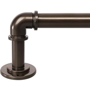 OLV Bronze Industrial Curtain Rods for Windows 66 to 120 Inch(5.5 to 10 Feet), 1 Inch Diameter Blackout Wrap Around Adjustable Heavy Duty Window Drapery Rods, Indoor and Outdoor